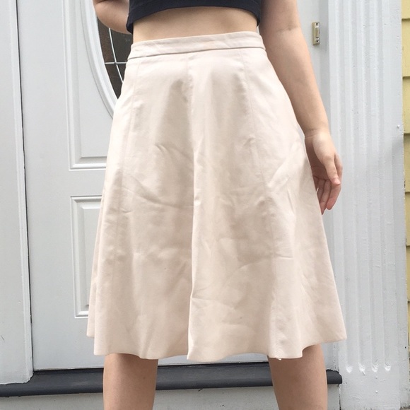 Willow & Clay Dresses & Skirts - Willow & Clay faux leather cream circle skirt
